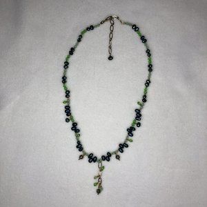 Betsy Michaels Pearl & Aventurine Necklace